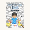 Das Cover des Malbuchs „Bauernhof & Pferdehof“ mit dem Namen Emil