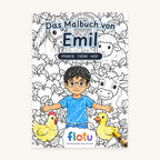 Das Cover des Malbuchs „Bauernhof & Pferdehof“ mit dem Namen Emil