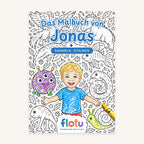 Das Cover des Malbuchs „Fabelwesen-Sammlung“ mit dem Namen Jonas