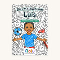 Das Cover des Malbuchs „Fußball“ mit dem Namen Luis