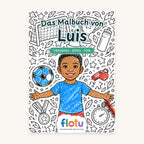 Das Cover des Malbuchs „Fußball“ mit dem Namen Luis