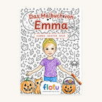 Das Cover des Malbuchs „Halloween“ mit dem Namen Emma