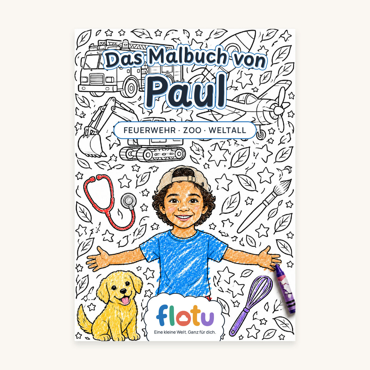 Das Cover des Malbuchs „Traumberufe“ mit dem Namen Paul